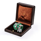 David Webb Platinum & 18K Yellow Gold Green Emeralds & Diamonds, Brooch - The Back Vault