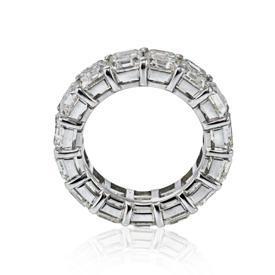 Platinum 15.21 carats Emerald Cut Diamond Eternity Band - The Back Vault