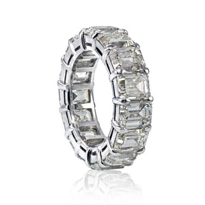 Platinum 15.21 carats Emerald Cut Diamond Eternity Band