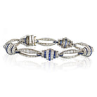 Art Deco Platinum 1930's Sapphire & Diamond Bracelet - The Back Vault Jewelry