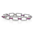 Platinum Diamonds & Ruby Bracelet - The Back Vault Jewelry