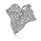 Art Deco Platinum Leaf Brooch - The Back Vault Jewelry