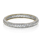 18K White Gold Baguette and Round Diamond Bangle Bracelet - The Back Vault