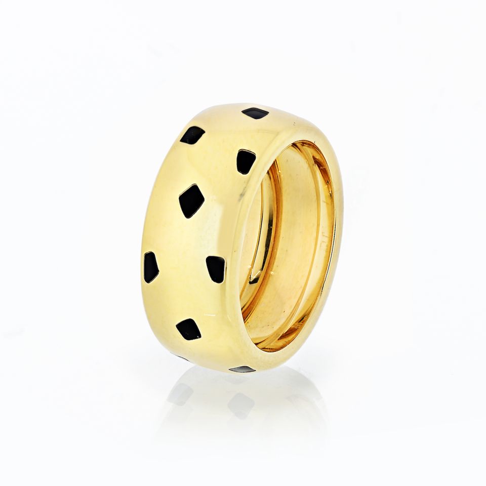 Cartier Panthere 18K Yellow Gold Spotted Lacquer Wedding Ring - The Back Vault