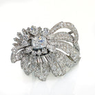 Cartier 1950's Platinum Foliate Design with Center Cushion Cut Diamond 1.35 E/VS2 GIA Brooch - The Back Vault