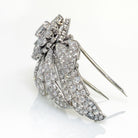 Cartier 1950's Platinum Foliate Design with Center Cushion Cut Diamond 1.35 E/VS2 GIA Brooch - The Back Vault