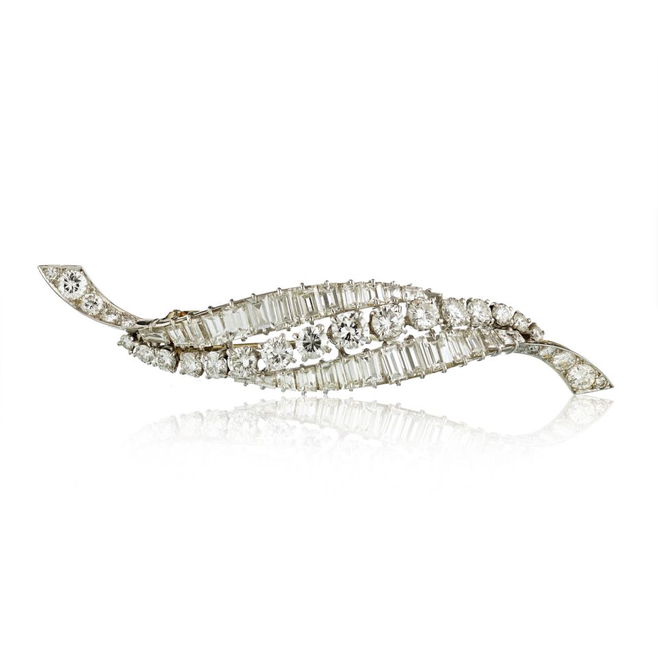 Van Cleef & Arpels Platinum 12.50 cttw Diamond Brooch - The Back Vault