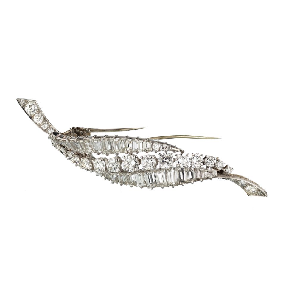 Van Cleef & Arpels Platinum 12.50 cttw Diamond Brooch - The Back Vault