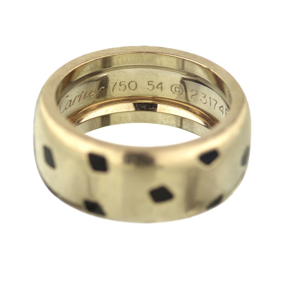 Cartier Panthere 18K White Gold Spotted Lacquer Ring - The Back Vault