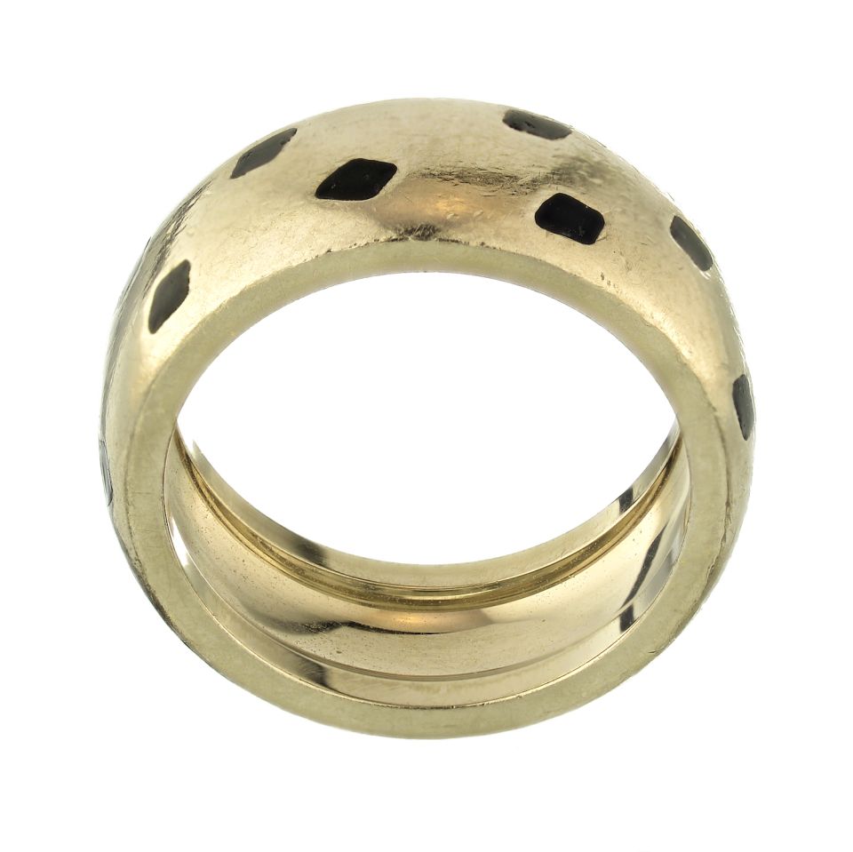 Cartier Panthere 18K White Gold Spotted Lacquer Ring - The Back Vault