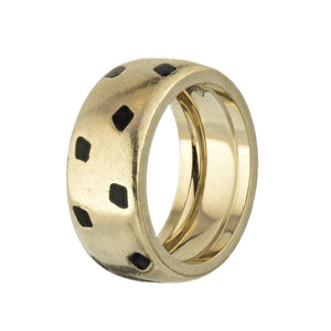 Cartier Panthere 18K White Gold Spotted Lacquer Ring