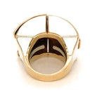 David Webb 18K Yellow Gold White Enamel Bombe Ring - The Back Vault