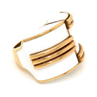 David Webb 18K Yellow Gold White Enamel Bombe Ring - The Back Vault