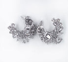 Platinum 13 carat Cluster Diamond Earrings - The Back Vault Jewelry