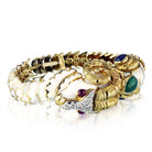 David Webb Kingdom Platinum & 18K Yellow Gold White Enamel Aries Ram Bracelet - The Back Vault