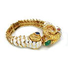 David Webb Kingdom Platinum & 18K Yellow Gold White Enamel Aries Ram Bracelet - The Back Vault