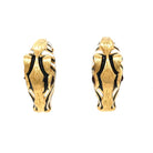 David Webb Platinum & 18K Yellow Gold Zebra White Enamel Cufflinks Jewelry Set - The Back Vault