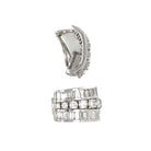 1960's Platinum Vintage Diamond Huggie Earrings - The Back Vault Jewelry