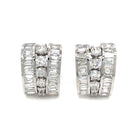 1960's Platinum Vintage Diamond Huggie Earrings - The Back Vault Jewelry