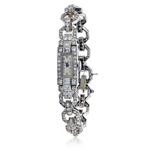 Art Deco Platinum Ladies Diamond Watch