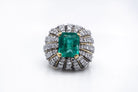 Dome 18K Yellow Gold Emerald & Diamond Ring - The Back Vault Jewelry