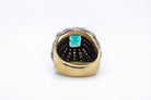 Dome 18K Yellow Gold Emerald & Diamond Ring - The Back Vault Jewelry