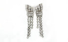 Hanging 18K White Gold 10 carat Princess Cut Diamond Drop Earrings - The Back Vault Jewelry