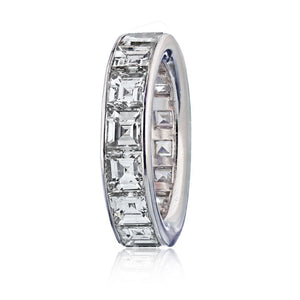 Graff Platinum 8.41 Carat Straight Cut Asscher Cut Diamond Eternity Band