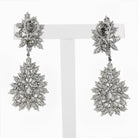 Platinum 48 carat Cluster Diamond Drop Earrings - The Back Vault