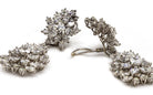 Platinum 48 carat Cluster Diamond Drop Earrings - The Back Vault