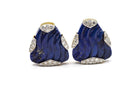 David Webb 1970's Platinum & 18K Yellow Gold 2.75 carat Large Lapis Lazuli Earrings - The Back Vault