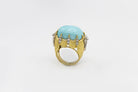 1970's 18K Yellow Gold Turquoise Ring - The Back Vault Jewelry