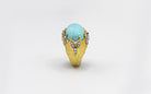 1970's 18K Yellow Gold Turquoise Ring - The Back Vault Jewelry