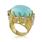 1970's 18K Yellow Gold Turquoise Ring - The Back Vault Jewelry