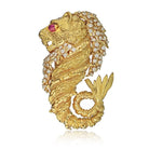 David Webb Platinum & 18K Yellow Gold Sea Dragon Diamond Brooch - The Back Vault