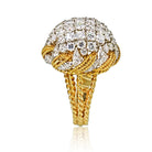 David Webb Bombe Platinum & 18K Yellow Gold Diamond Pave Ring - The Back Vault