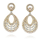 Hanging 18K Yellow Gold 13 carat Chandelier Diamond Earrings - The Back Vault