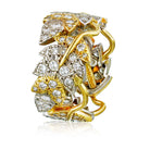 Tiffany & Co. Schlumberger Platinum & 18K Yellow Gold Floral Diamond Wedding Band - The Back Vault