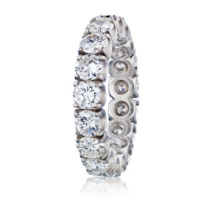 Platinum 5.00 carats Round Cut Diamond U-Shape Eternity Band