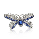 Bailey Banks & Biddle Butterfly Platinum 3.00 cts Sapphire & Diamonds Brooch - The Back Vault Jewelry