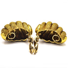 Van Cleef & Arpels 18K Yellow Gold Shrimp Sand Finish Vintage Clip-On Earrings - The Back Vault