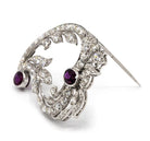 Edwardian Platinum with Two Rubies & Old Cut Diamonds Brooch - The Back Vault Jewelry