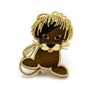 Van Cleef & Arpels French 18K Yellow Gold Lucky Animals Lion Tiger Eye Brooch - The Back Vault