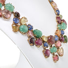 Seaman Schepps Multi Gemstone 18K Yellow Gold Necklace & Earrings Jewelry Set - The Back Vault