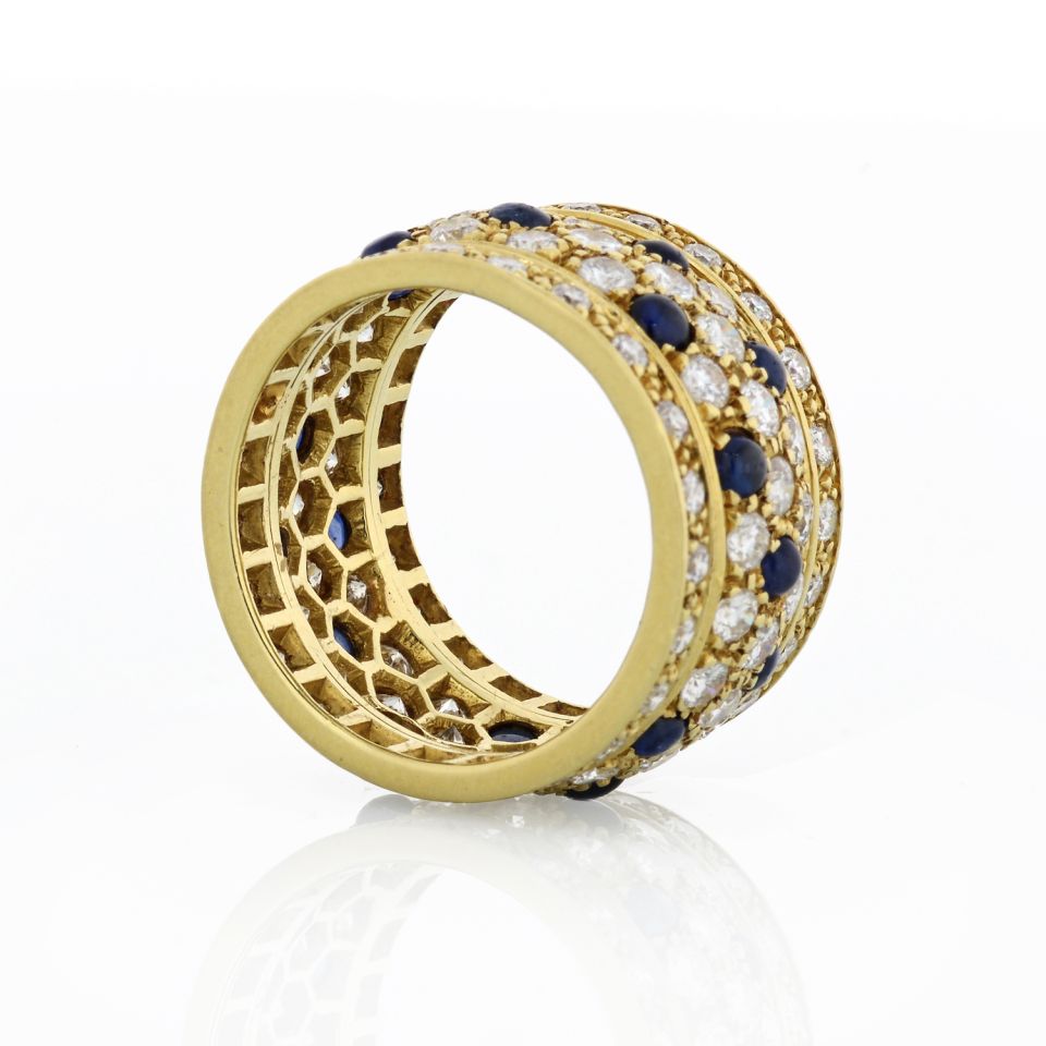 Cartier Nigeria 18K Yellow Gold Sapphire And Diamond Ring - The Back Vault