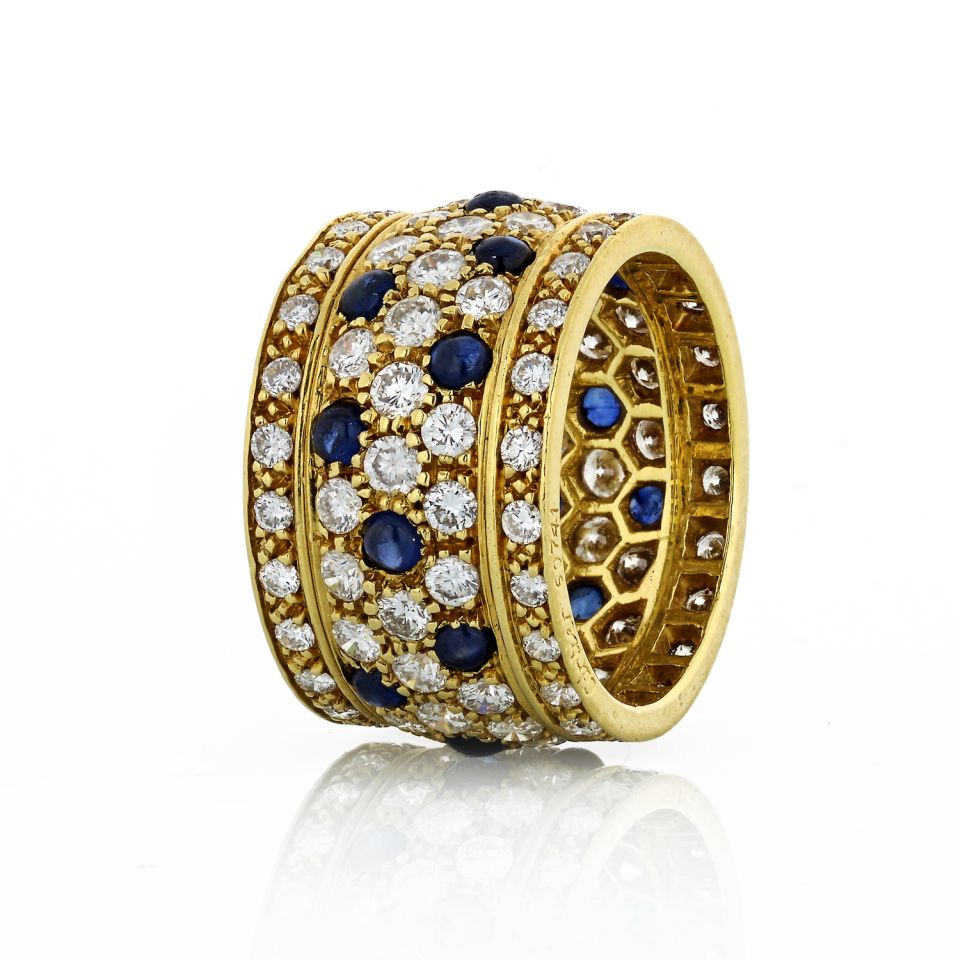 Cartier Nigeria 18K Yellow Gold Sapphire And Diamond Ring - The Back Vault