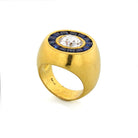 GYPSY 18K Yellow Gold 1 Diamonds & 13 Sapphires Ring - The Back Vault Jewelry