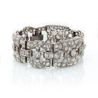 1930's Platinum Art Deco Open Work 22 carats Diamond Bracelet - The Back Vault Jewelry