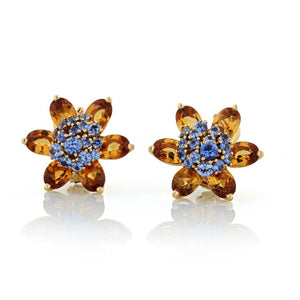 Van Cleef & Arpels Citrine & 18K Yellow Gold French Made Clip-On Earrings