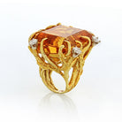 1970's 18K Yellow Gold Citrine and Diamond. Ring - The Back Vault Jewelry